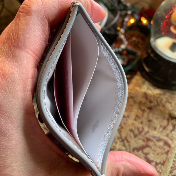 Authentic KATE SPADE Metallic leather/glitter fabric crystals card case - Picture 11 of 11